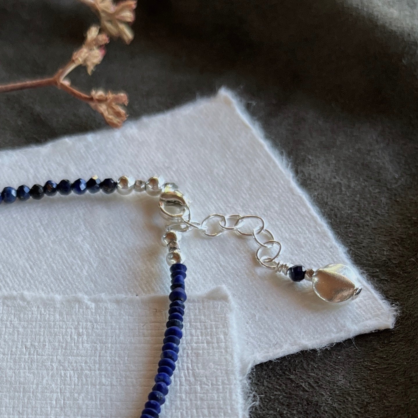 Lapis Lazuli Bracelet with Thai Silver Charms