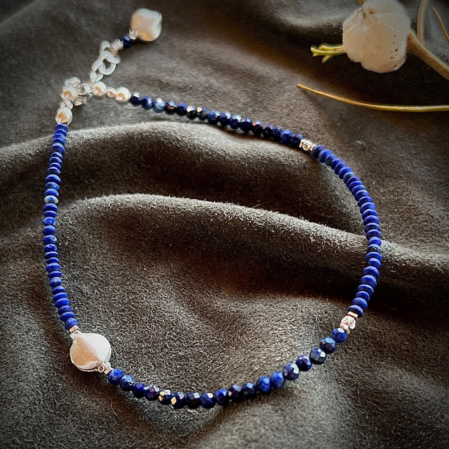 Lapis Lazuli Bracelet with Thai Silver Charms