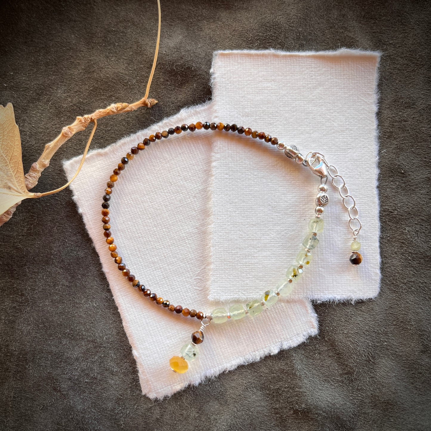Tiger Eye & Prehnite Bracelet