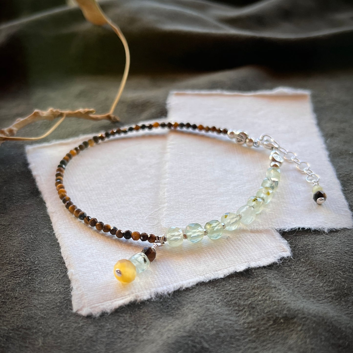Tiger Eye & Prehnite Bracelet