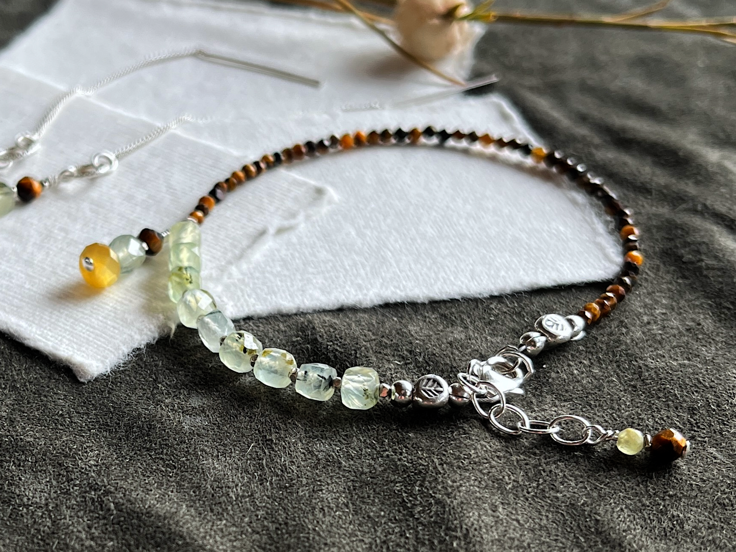 Tiger Eye & Prehnite Bracelet